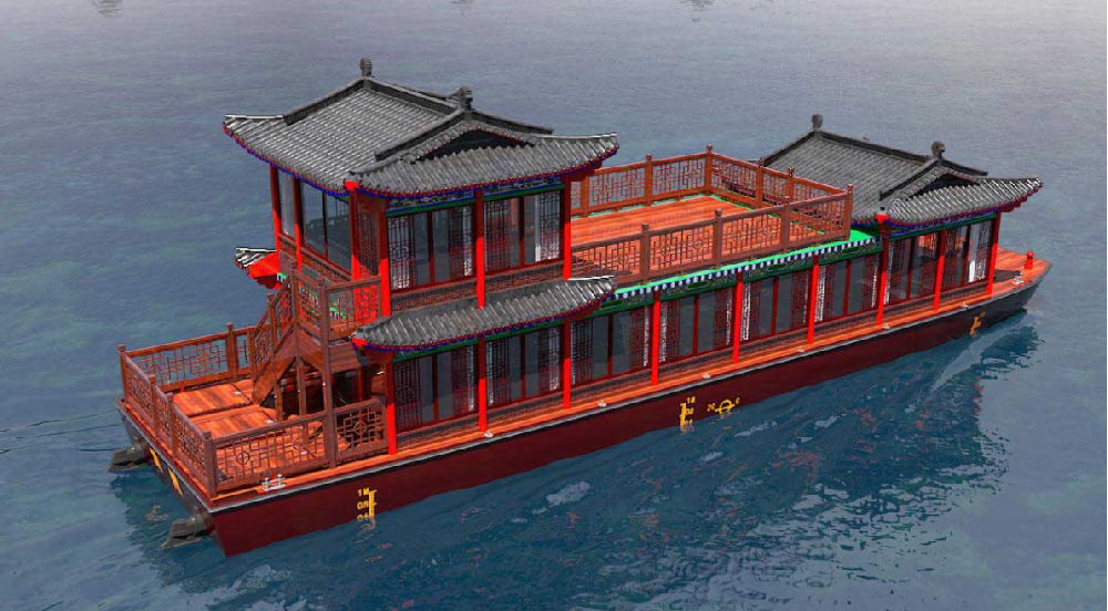 Antique painted boat